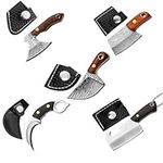 LQUCWEPP 5 Piece Knife Mini Knife Set, Mini Knife Set, Damascus Chef Knife, Pocket Knife Keychain Knife Set for Pack Opener, Box Opener, Beer Bottle Opener