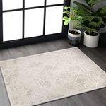 Leesentec Area Rugs Abstract Rug for Large Living Room Home Decor Modern Geometrical Rug Cream Rugs Short Pile for Easy Care -Soft Bedroom Rugs Non-slip Rugs Cream/White (Ivory White, 80 * 120cm)