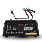 Schumacher Electric 6A Battery Charger and 50A Engine Starter, 4-in-1 Solution for 12V Batteries, Battery Maintainer, 10A Boost, SC1361, for Power Sport, Automotive, and Marine Batteries