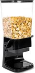 Conworld Cereal Dispenser, Plastic Dry Food Dispenser Container Machine Storage Bottles for Home and Kitchen, Black