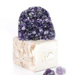 Deep Purple Project Large Amethyst Clusters 600 to 700 gr Polished Crystal Geode Plus: Premium Gift Box Spiritual Healing Stone