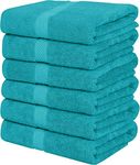 Utopia Towels [6 Pack Bath Towel Set, 100% Ring Spun Cotton (60 x 120 CM) Medium Lightweight and Highly Absorbent Quick Drying Towels, Premium Towels for Hotel, Spa and Bathroom (TURQUOISE)