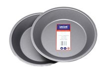 Lets Cook Cookware 8 Inch Traditional Pie Dish Twin Pack, 20cm, British Made with Teflon Non Stick