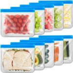 10 Pack Reusable Sandwich Bags Ziplock, Reusable Ziplock Silicone Bags Reusable Food Storage Bags, Zip Lock Freezer Bag Home Fridge Kitchen Organization and Storage Lunch Meal Prep Sandwich Containers