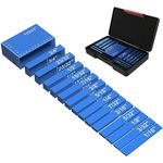 15Pcs Setup Blocks Height Gauge Set, 4inch High Precision Setup Bar Blocks with Size Markings Aluminum Alloy Stackable Woodworking Measuring Bars for Carpenter Measuring(Blue)