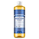 Dr Bronner's 18-in-1 Peppermint Pure-Castile Liquid Soap, Made with Organic Oils, Used for Face, Body, Hair, Laundry, Pets and Dishes, Certified Fair Trade & Vegan Friendly, 473ml Recycled Bottle