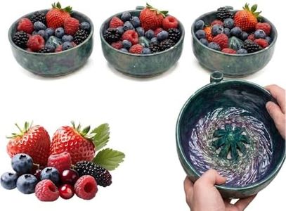 Berry Bowls with Holes Ceramic, Berry Washing Bowl with Strainer, 3PC