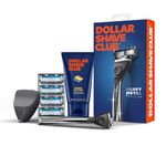 Dollar Shave Club | Premium Shave Set | 4 Extra Close Refill Cartridges, 1 Heavy Metal Handle, 1 Shave Butter 3 ounce, 1 Razor Cover