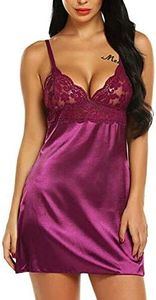 Lingerie Underwear Lace Fashion Sleepwear Nightdress Sexy Padded Underwear Women Butt 2xl Purple