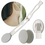 DOWMI Lotion Applicator for Back - 3-1 Foldable, Cream, Sunscreen, Ointment Applicator, 19" Long Handle, Body Massage Tool - 1 Body Brush Pad, 1 Lotion Pad Included