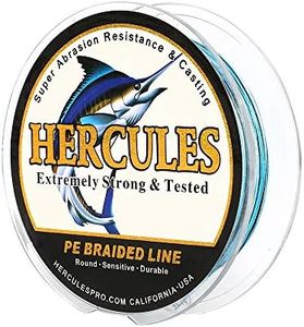 Hercules Super Cast 100M 109 Yards Braided Fishing Line 10 LB Test for Saltwater Freshwater PE Braid Fish Lines Superline 8 Strands - Blue Camo, 10LB (4.5KG), 0.12MM
