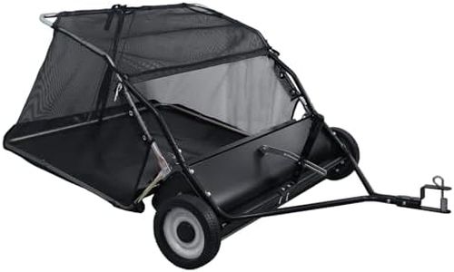 Tow Behind Lawn Sweeper,44 in Pull Behind Lawn Sweeper,25 cu.ft Large Capacity Leaf & Grass Collector,Heavy Duty Garden Sweepers with Adjustable Sweeping Height for Yard & Lawns & Farm,Leaf Sweeper