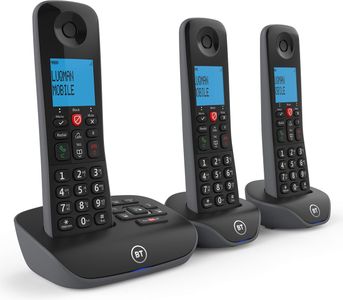 BT Cordless Landline Phone Trio – Wireless Home Telephone Set