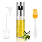 Oil Spray Bottle For Cooking Air Fryer Olive Oil Sprayer 100ml Leakproof Glass Oil Dispenser With Accessories Vinegar Dressing Sprayer For Grilling, Baking, Kitchen