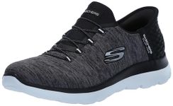 Skechers Womens Hands Free Summits Dazzling Haze, Black White, 8 Wide