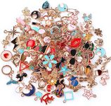 SANNIX 170Pcs Jewelry Making Charms Assorted Gold Plated Enamel Necklace Bracelet Charms Pendants for DIY Jewelry Making