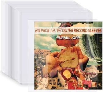 Record Sleeves for Vinyl Record, 20 Clear Plastic 12“ LP Record Sleeves Outer, 12.75" x 12.75" 4.7 Mil Album Covers, Protective Single & Double Record Sleeves for Vinyl Record Albums Protection