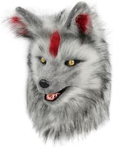 HAOAN Furry Dog Mask Animal Full Head Wolf Fox Realistic Masks for Halloween Carnival Fancy Dress Party Cosplay Costume Women Men