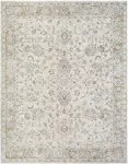 Hauteloom Claydon Boho Vintage Traditional Oushak Area Rug - Farmhouse Oriental Floral Damask Carpet for Living Room, Bedroom, Dining Room - Taupe, Beige, Olive; Blue 7'10" Round