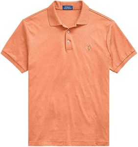 POLO RALPH LAUREN Men Medium Fit Interlock Polo Shirt OrangeHtrSigPny, M, Orange, Medium