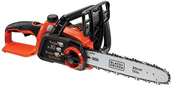 BLACK+DECKER Tronçonneuse Sans Fil 36V, Tronçonneuse Electrique 30 cm avec Lubrification Automatique, Coupe Jusqu'à Ø 23 cm, Tendeur de Chaine Sans Outil, Sans Batterie, Ni Chargeur, GKC3630LB-XJ