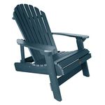 Highwood Hamilton Folding and Reclining Adirondack Chair, King Size, Nantucket Blue