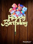 Happy birthday cake topper decorations, Ready for rescue Paw Patrol crew. 1 acrylic pc