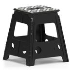 ZENO Folding Step Stool 16 inch | Heavy Duty Foldable Stool for Adults | Kitchen Step Stool | Folding Step Stools for Adults | Bathroom Step Stool | Non-Slip Portable Stool | Plastic Stool for Kids