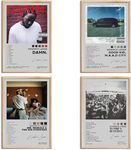 kendrick Lamar Posters Rapper Music Signed Limited Posters Album Cover Posters Canvas Wall Art Prints Set of 4 for Room Aesthetic Posters Bedroom Music Classroom Wall Decor Art 8x12 inch Unframed