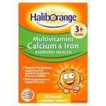 Haliborange Kids Multivitamin Calcium and Iron Tablets, Orange, 30 Count