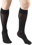 Truform Sheer Compression Stockings, 8-15 mmHg, Women's Knee High Length, 20 Denier, Black, X-Large