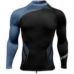 UPF 50+ Rash Guard for Men Long Sleeve Swim Surf Shirt - Tight Fit UV Rashguard, Cobalt, X-Large