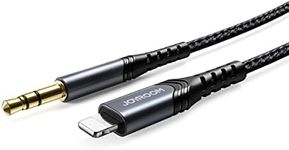 Joyroom SY-A02 iPhone to 3.5mm Aux Audio Cable, Headphone Jack Adapter for iPhone and iPad 2M, Black