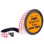 Towjug Magnetic Tape Strip Roll with 3M Adhesive Backing, (0.5in Wide x10ft Long) Flexible Sticky Magnet Tape Strips for Kitchen, Garage Whiteboards Fridge DIY Organization