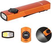 OLIGHT Arkfeld UV 1000 Lumens Rechargeable EDC Torch with UV LED and White Light,Anti-Slip Grip,Super-Thin Build Flat with Two-Way Pocket Clip for Outdoors, Emergency, Work (Orange,CW: 5700~6700K)