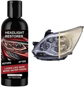 Car Headlight Restoration Kit – Clears Scratches, Dirt & Oxidation for Crystal Clear Headlights, Easy to Apply, Long-Lasting Shine,100ml Cleaner with Sponge & Cloth