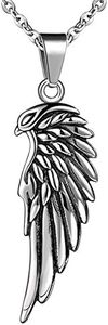 Feilok Colgante de acero inoxidable alas de águila para hombre, cristal sin piedra, Vidrio, sin piedra