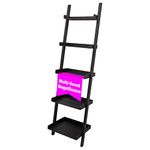 Kiera Grace Providence Hadfield 5-Tier Ladder Shelf, Leaning Bookshelf and Storage Shelf, Modern Living Room Furniture, Display Shelf for Home and Office, 66" H x 18" W, Black