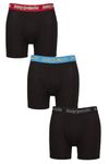 SockShop Lazy Panda Mens Bamboo Boxer Shorts Pack of 3 Black/Red/Blue Large