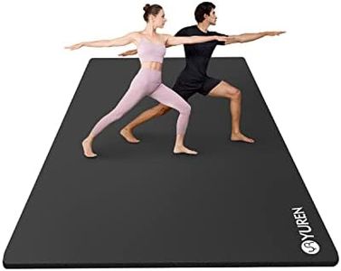 YR Exercise Mat Large 6'x4' 10mm Extra Thick Yoga Mat for Men Women Extra Wide Workout Mat for Home Gym Floor Stretching Mats (Black)