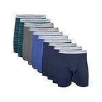 Gildan Men's Underwear Boxer Briefs, Multipack, Mixed Navy (10-Pack), Small