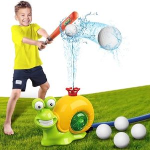 OBEST Rociador Agua Caracol con 4pcs Béisbol Niños Juegos Jardín, Juguetes acuáticos Verano Portátile, Juegos Aspersor Agua para Actividades Familiares Aire Libre Jardín Patio Trasero Fiesta Playa