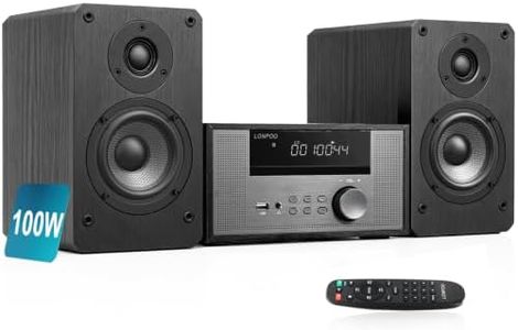 Home CD Stereo Shelf System,100W Hi-Fi Bookshelf Speskers System