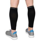 Calf Compression Sleeves - Leg Compression Socks for Runners, Shin Splint, Varicose Vein & Calf Pain Relief - Calf Guard Great for Running, Cycling, Maternity, Travel, Nurses (Black,Large)