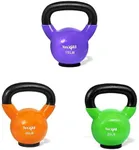 Yes4All Kettlebells Weights Cast Iron Rubber Base For Home Gym and Strength Training, Workout Equipment For Dumbbell Exercise