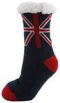 Atano Mens Union Jack Knitted Slipper Socks 7-11 Blue