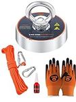 King Kong Magnetics Fishing Magnet Kit with Super Strong Magnet for Pulling 400 Lb, Gloves, Rope, Thread Locker and Carabiners | Underwater Metal Detector – the Ultimate Magnet Fishing Bundle Pack