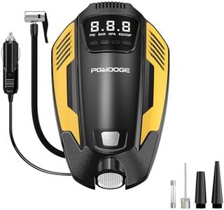 PGNOOGE 150 PSI Tyre Inflator for Car, Car Tire Inflator DC 12V Auto-Off, Tyre Air Compressor for Cars SUV Motorbikes Balls, Tyre Pump with LED Light