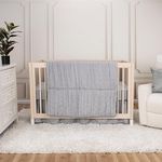 Trend Lab Simply Gray 3 Piece Crib Bedding Set, Sewn with Elegant Ruching, Includes Quilt, Fitted Crib Sheet and Skirt