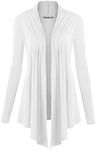 WSK850 Womens Draped Open- Front Cardigan XXXL White